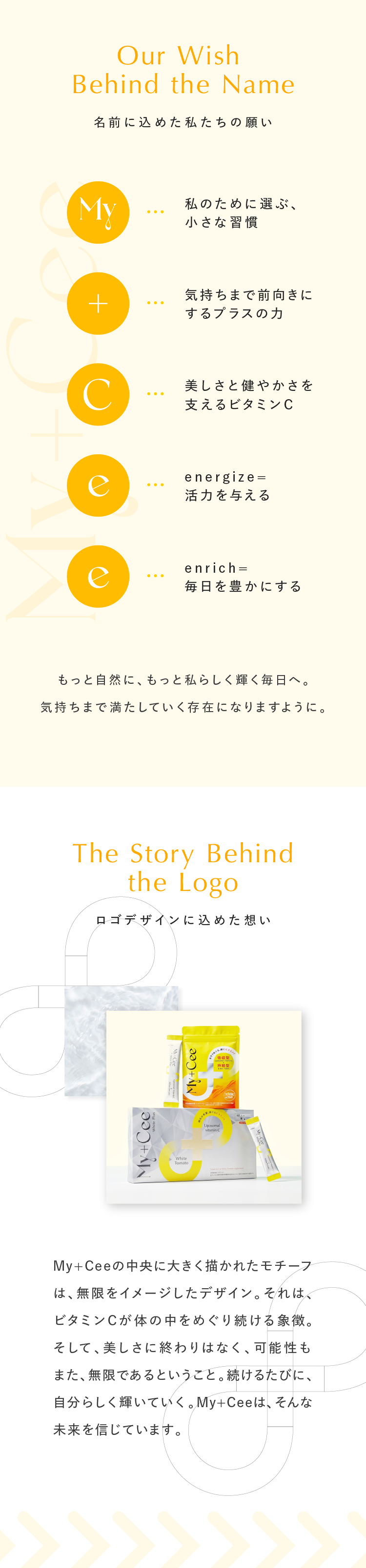 名前に込めた私たちの願い。My+Ceeの一文字ごとに込めた意味。ロゴデザインに込めた想い、無限をイメージしたデザイン