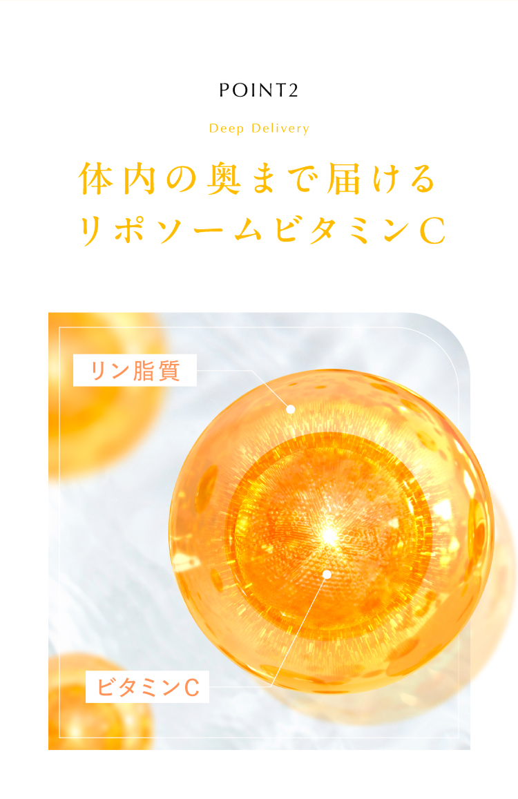 体内の奥まで届けるリポソームビタミンC